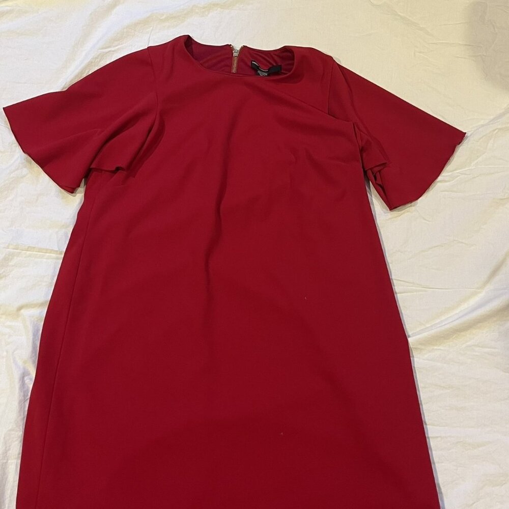 Red Flutter Sleeve Maggy London Dress